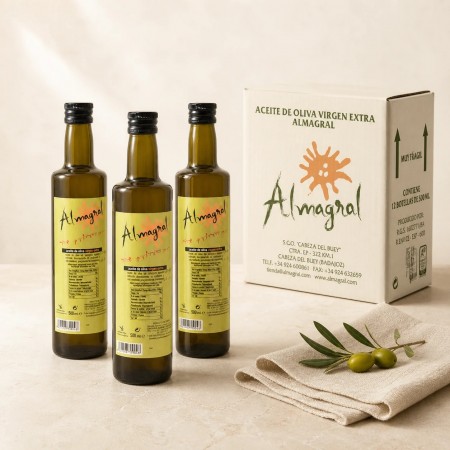 AOVE Almagral 500 ml · Caja de 12 botellas de aceite virgen extra