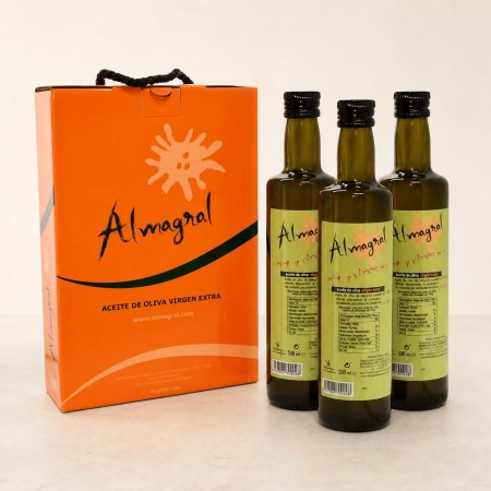 Estuche regalo AOVE Almagral · 3 botellas de 500 ml