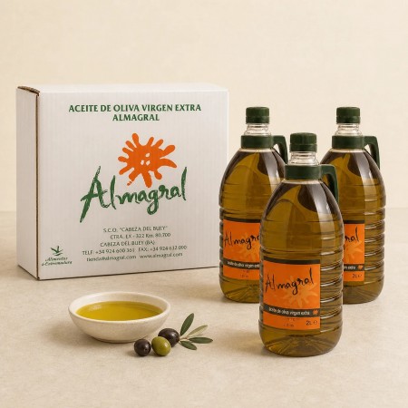 AOVE Almagral 2L · Aceite de oliva virgen extra en caja 12 l.